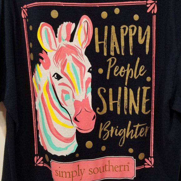 Ladies' Simply Southern S/S Tee with zebra graphic, Size L, EUC - Picture 5 of 10